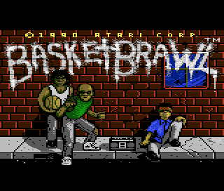 Basketbrawl title screen for Atari 7800